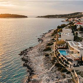 3 x 5 bedroom seafront villa with heated infinity pool near Rogoznica, sleeps 10